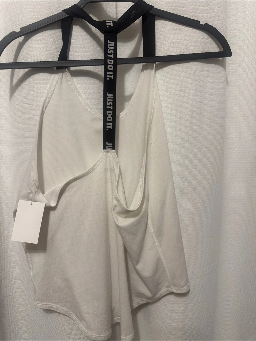 Nike White Tank Top with Black Straps Dry-fit